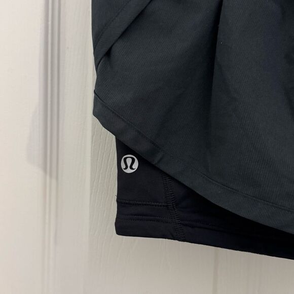 Lululemon Women’s Speed Up Running Shorts Size 4 Black Lined Biker Drawstring - Picture 4 of 5